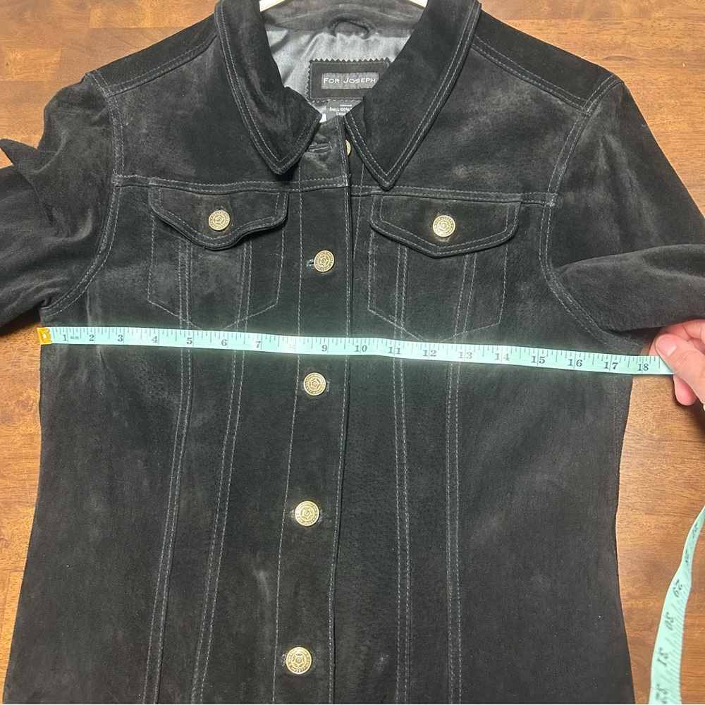 For Joseph Black Lined 100% Suede Leather Basic Jacket Women’s Size M - Picture 15 of 16